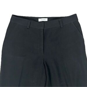 Calvin Klein Wide Leg High Waist Cuffed Trousers Black Pants Size 6